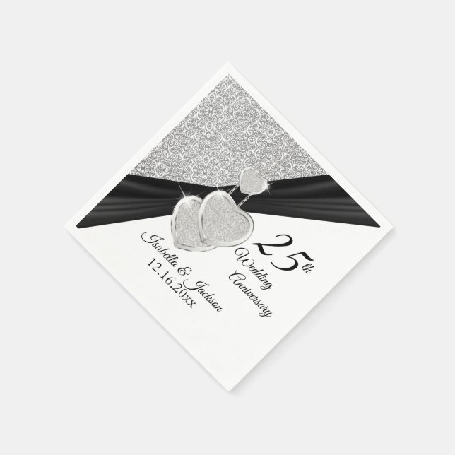 Serviette En Papier 25e anniversaire de Mariage d'argent (Coin)