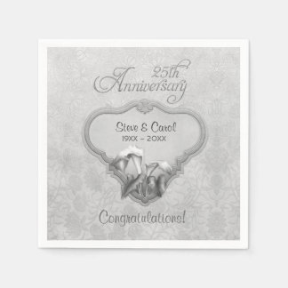 Serviette En Papier 25e anniversaire de Silver Calla Lily - Personnali