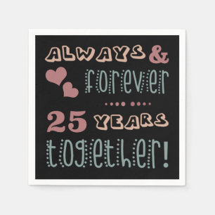Serviette En Papier 25e anniversaire du Mariage mignon