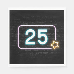 Serviette En Papier 25e anniversaire Neon Connexion en brique