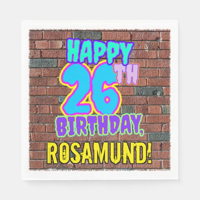 Serviette En Papier 26e anniversaire ~ Amusant, Graffiti urbain inspir (Devant)