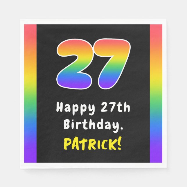 Serviette En Papier 27e anniversaire : Rainbow Spectrum # 27, Nom pers (Devant)