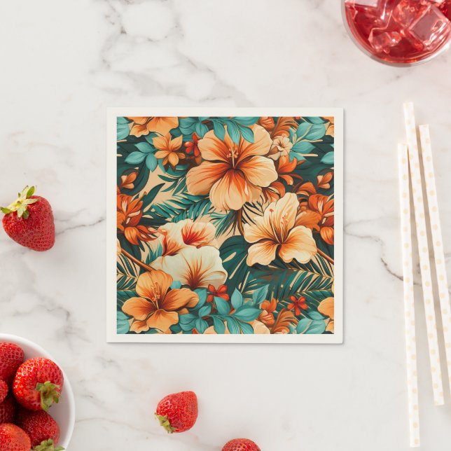 Serviette En Papier #29 Motif floral (En situation)