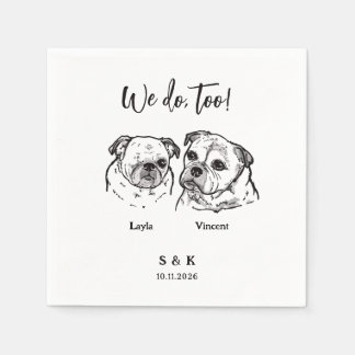 Serviette En Papier 2 Dogs Wedding 