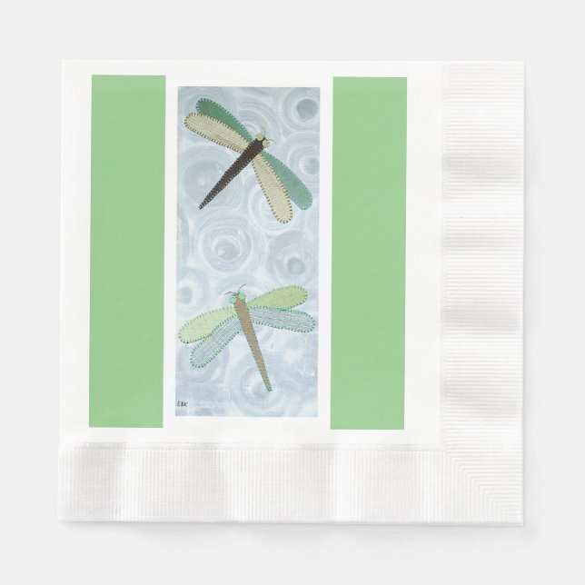 Serviette En Papier 2 libellules #1 (Devant)
