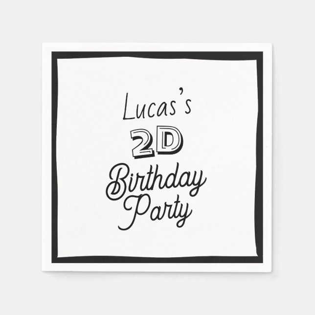 Serviette En Papier 2D Comic Boys Deuxième anniversaire (Devant)