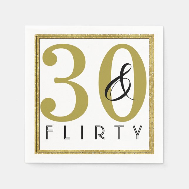 Serviette En Papier 30 & Flirty 30e fête d'anniversaire (Devant)