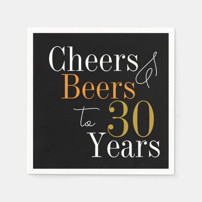 Serviette En Papier 30e anniversaire Bières et encourt Black Gold Part (Devant)