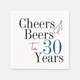 Serviette En Papier 30e anniversaire Bières et fête de la typographie