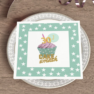 Serviette En Papier 30e Anniversaire Cupcake Smash Papier de la fête