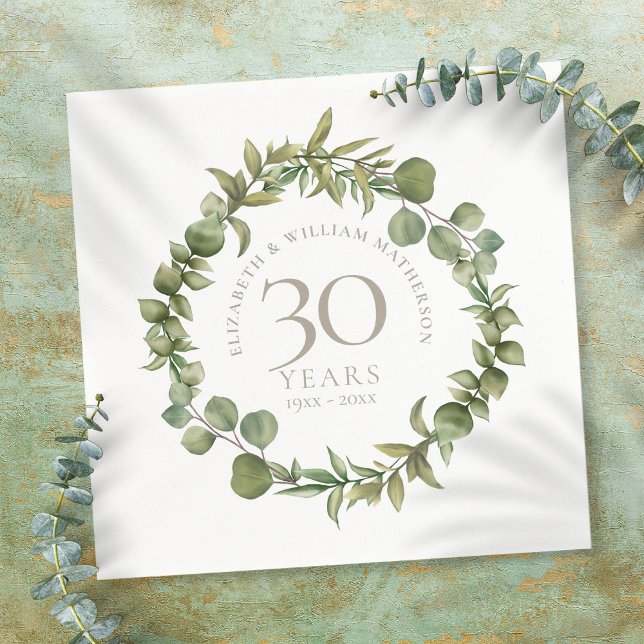 Serviette En Papier 30e anniversaire de mariage perle Bois Verdure (Créateur téléchargé)