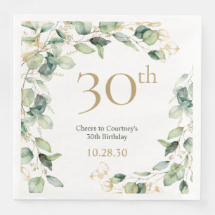 Serviette En Papier 30e anniversaire Eucalyptus
