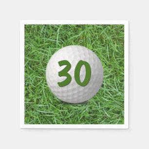 Serviette En Papier 30e Anniversaire Golf Ball on Grass