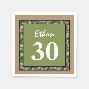 Serviette En Papier 30e anniversaire Green et Tan Camo A01D