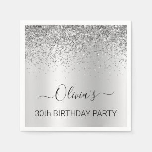 Serviette En Papier 30e anniversaire Parties scintillant Monogramme ar