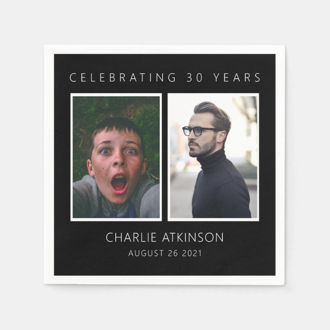 Serviette En Papier 30e anniversaire photo coller serviettes (Devant)