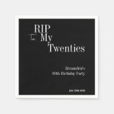 Écharpe RIP To My 20s - Écharpe 30e Anniversaire Satin Noir Argenté