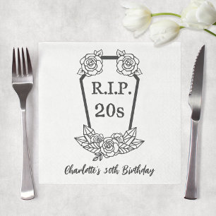 Serviette En Papier 30e anniversaire Rip 20s Coffin Rose Party