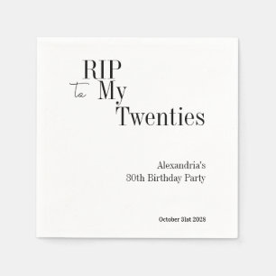 Serviette En Papier 30e anniversaire RIP 20s Minimal Party