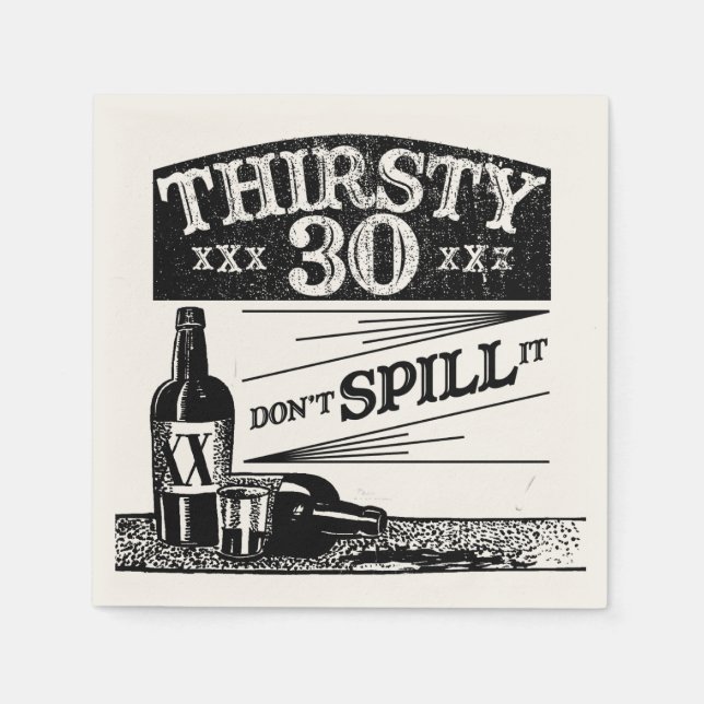 Serviette En Papier 30e anniversaire serviettes (Devant)