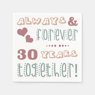 Serviette En Papier 30ème anniversaire de Mariage mignon