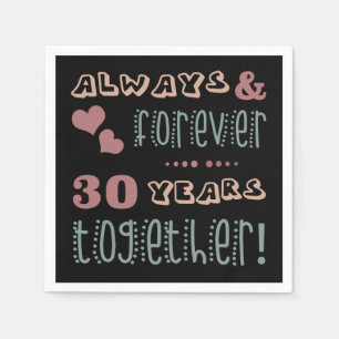 Serviette En Papier 30ème anniversaire de Mariage mignon