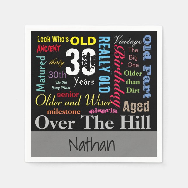 Serviette En Papier 30ème Joyeux Jour de la Marche dans un style Graff (Devant)