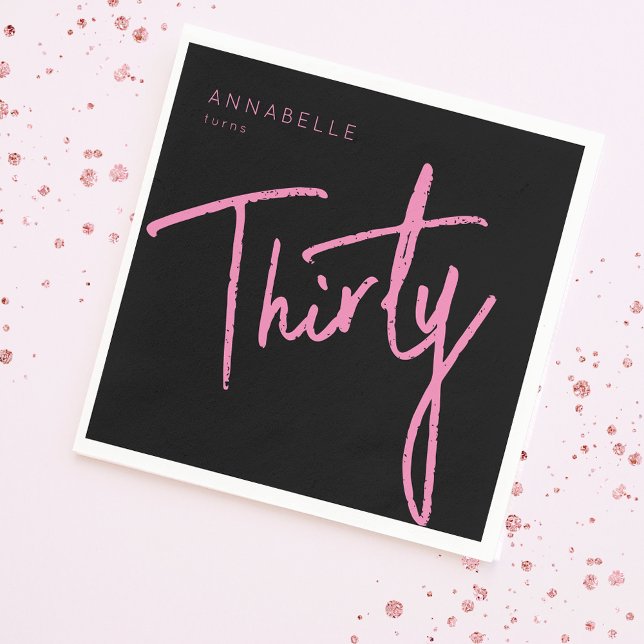Serviette En Papier 30ème Trente Trente Trente Anniversaire Napkin (Créateur téléchargé)