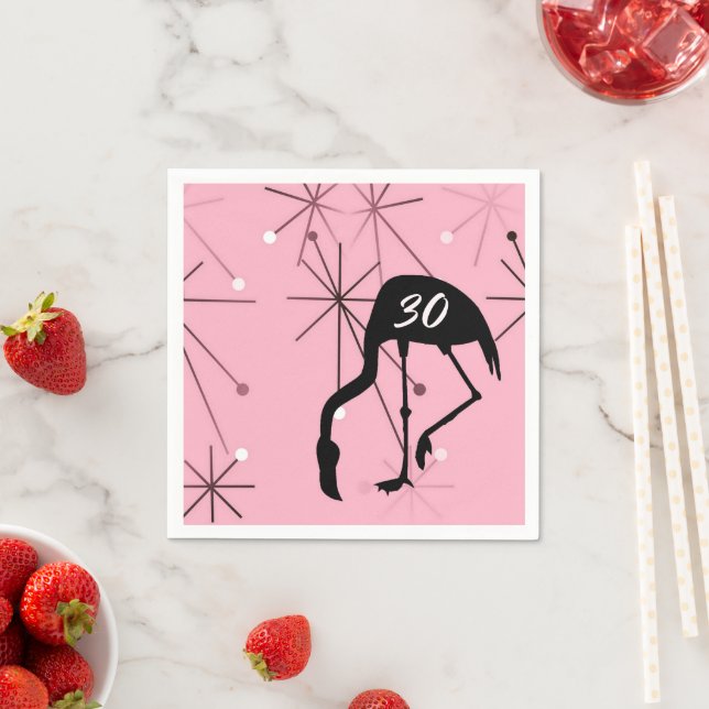 Serviette En Papier 30th Birthday MidCentury Modern Atomic Starburst (En situation)