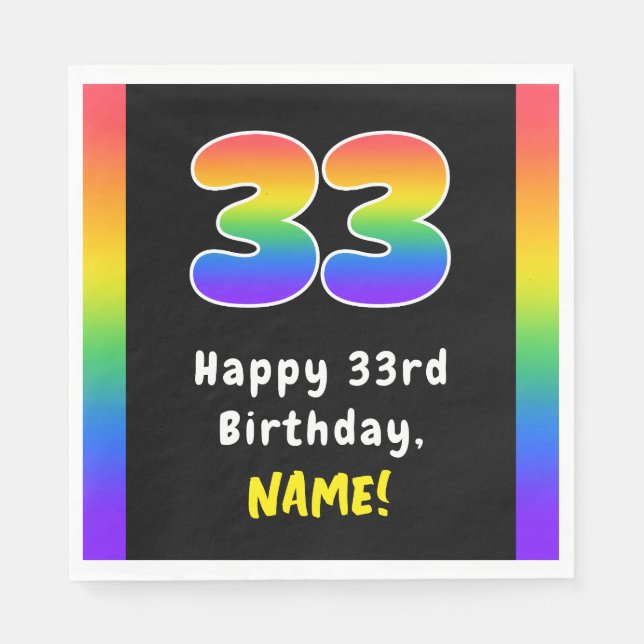 Serviette En Papier 33e anniversaire : Rainbow Spectrum # 33, Nom pers (Devant)