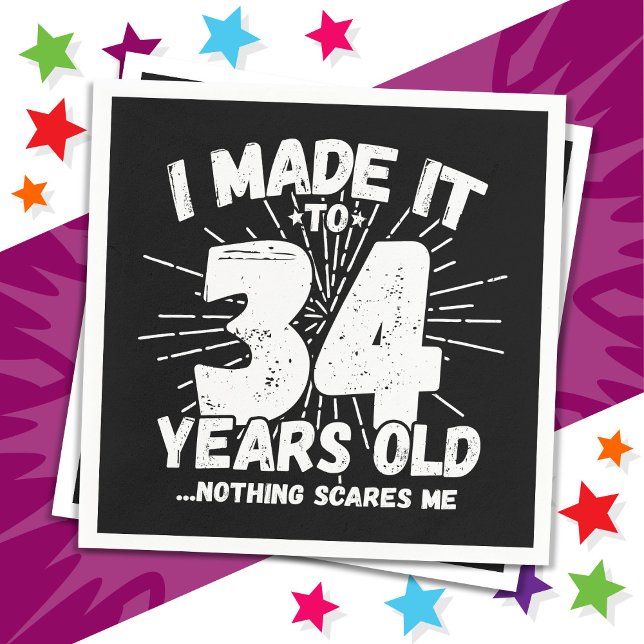 Serviette En Papier 34 Ans Mème sarcastique vieux drôle 34ème annivers (Créateur téléchargé)