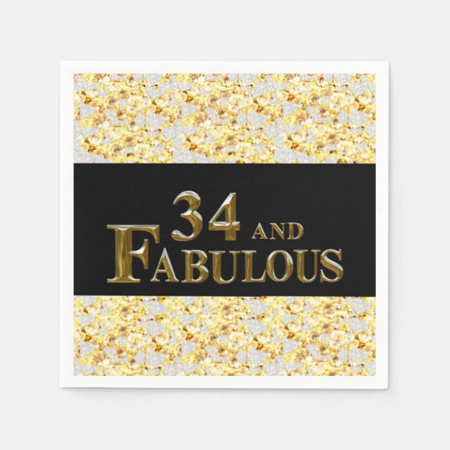 Serviette En Papier 34e anniversaire  (Devant)