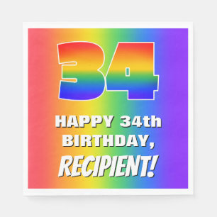 Serviette En Papier 34e jour : Colorful, Fun Rainbow Pattern # 34