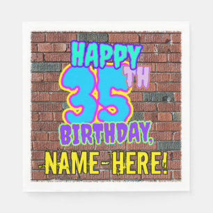 Serviette En Papier 35e anniversaire ~ Amusant, Graffiti urbain inspir