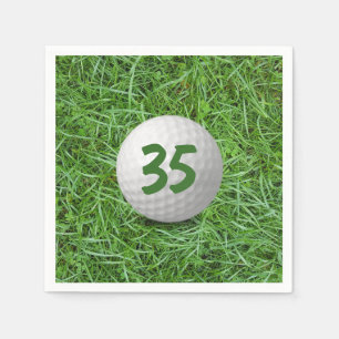 Serviette En Papier 35e anniversaire Golf Ball on Grass Napkins