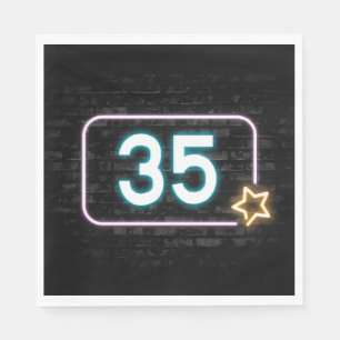 Serviette En Papier 35e anniversaire Neon Connexion en brique
