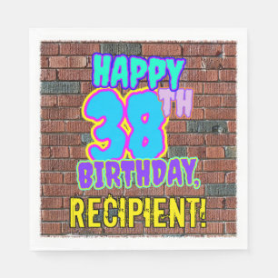 Serviette En Papier 38e anniversaire ~ Amusant, Graffiti urbain inspir