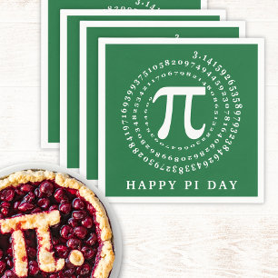 Serviette En Papier 3.14 Numéro Spiral Joyeux Pi Jour Vert