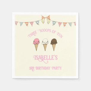 Serviette En Papier 3 Cuillérées de Fun Anniversaire 3 ans Glace
