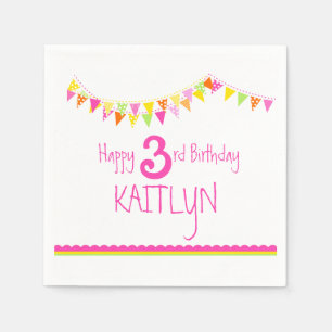 Serviette En Papier 3èmes serviettes de coutume d'anniversaire