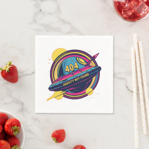 Serviette En Papier 404 Gravité introuvable - Art Spop Rétro