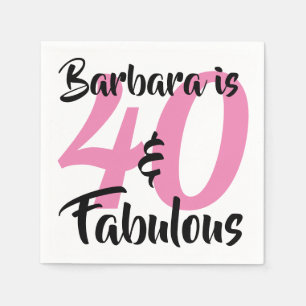 Serviette En Papier 40 ans et Fabuleux Fête d'anniversaire personnalis
