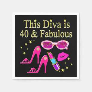 SERVIETTE EN PAPIER 40 ANS ET UN DIVA FABULEUX