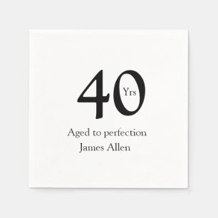 Serviette En Papier 40 ans vieillis à la perfection nom anniversaire s