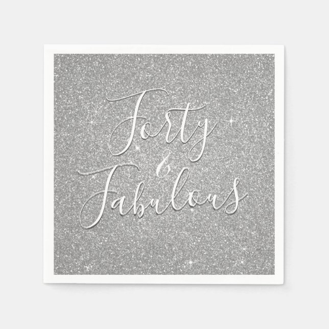 Serviette En Papier 40 et fabuleux anniversaire Parties scintillant d' (Devant)