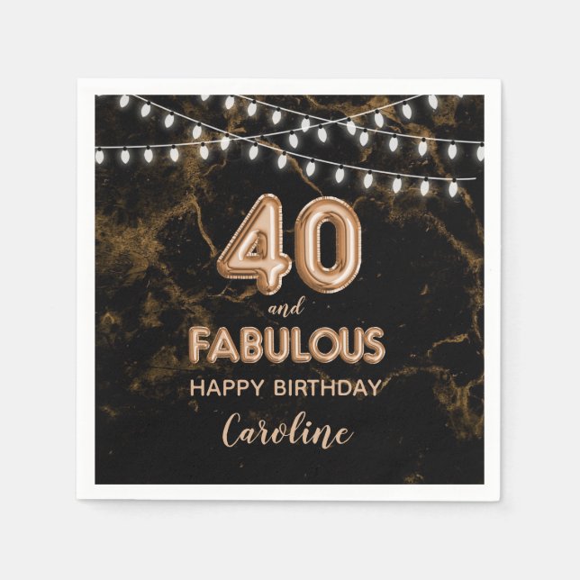 Serviette En Papier 40 et fabuleux ballons d'huile d'or et lampes à co (Devant)