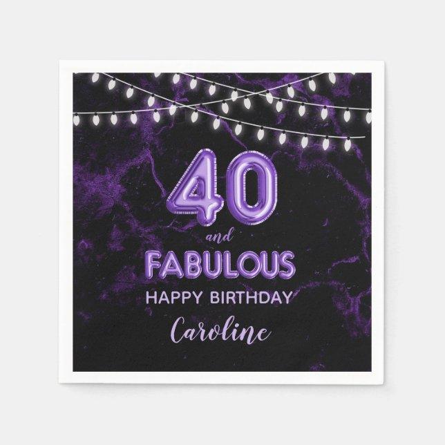 Serviette En Papier 40 et fabuleux ballons d'huile violette et lampes  (Devant)
