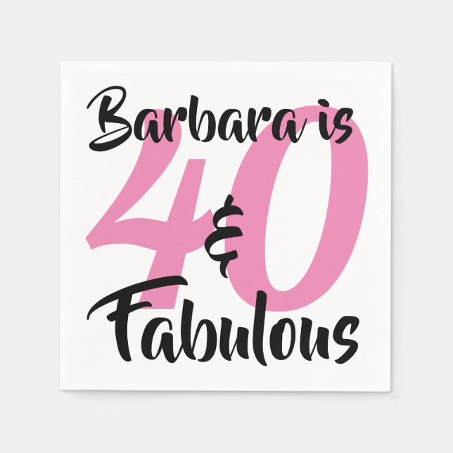 Serviette En Papier 40 et fabuleux fête d'anniversaire personnalisée (Devant)