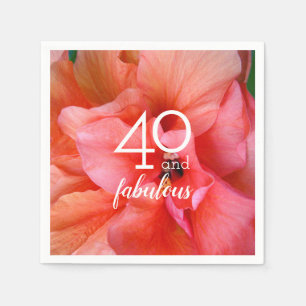 Serviette En Papier 40 et Fabuleux Fleur Photo Anniversaire