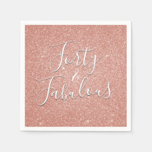 Serviette En Papier 40 et fabuleux Rose Gold Blush Parties scintillant